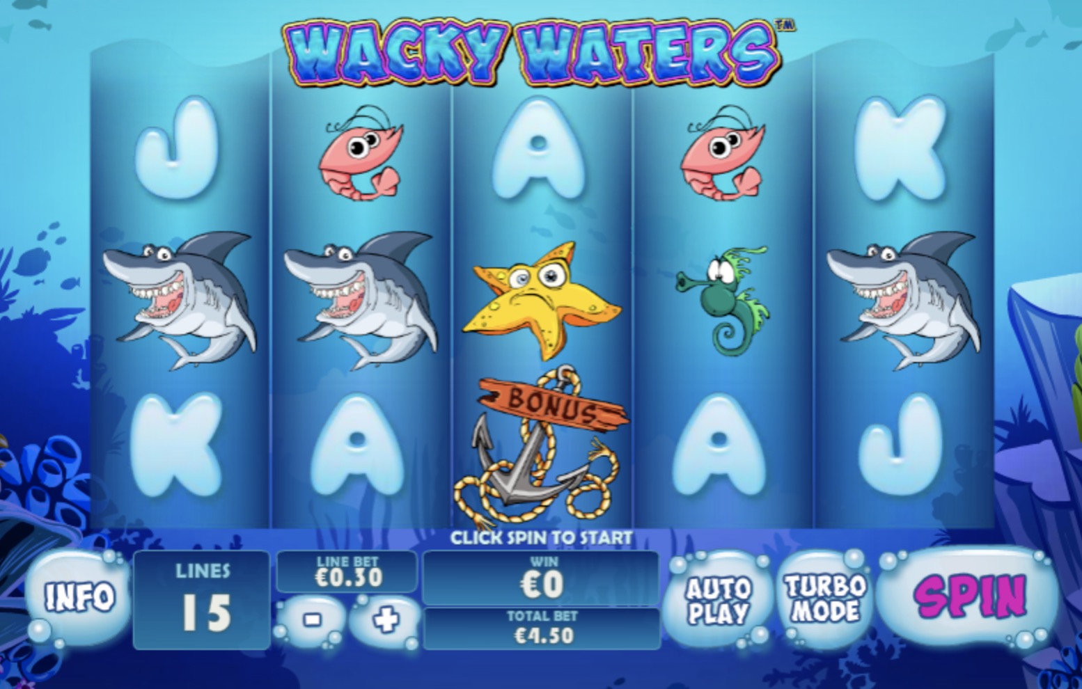 Тусовка подводного мира и слот «Wacky Waters» в игровом зале казино Spin City
